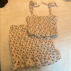 Abercrombie and Fitch - white mini skirt set
